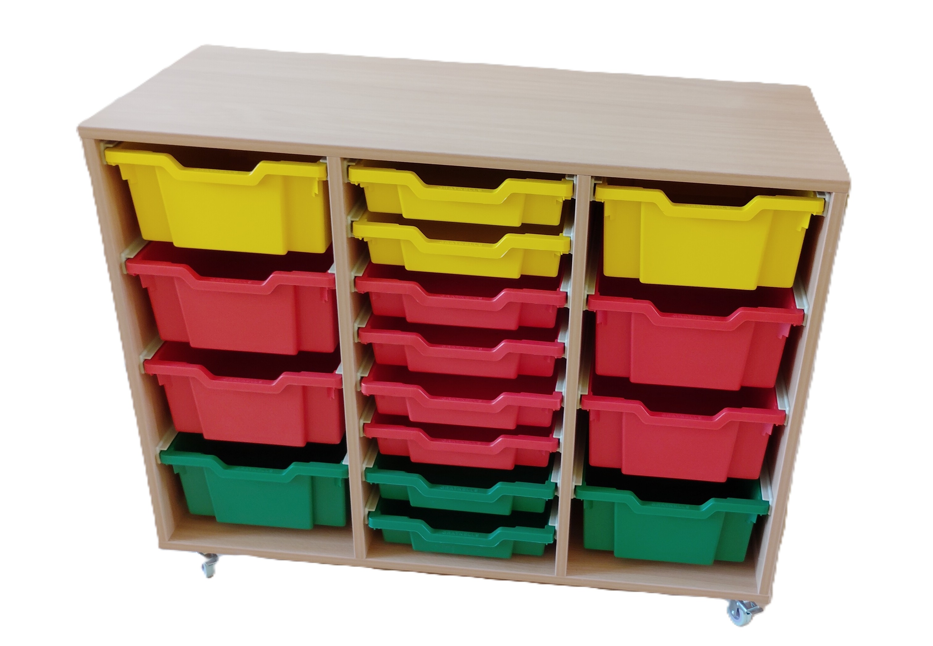 Skříňka na kontejnery Gratnells 80 x 100 x 45 cm, pojízdná 3